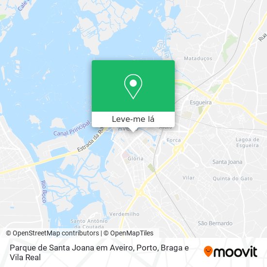Parque de Santa Joana em Aveiro mapa