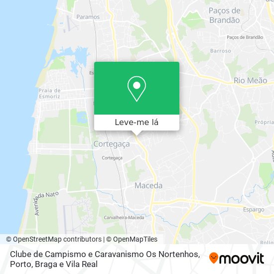 Clube de Campismo e Caravanismo Os Nortenhos mapa