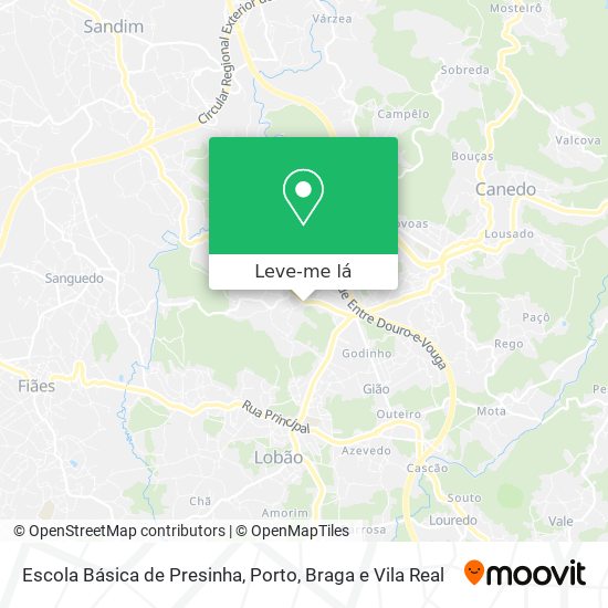 Escola Básica de Presinha mapa