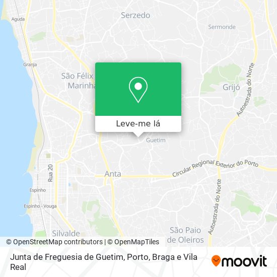 Junta de Freguesia de Guetim mapa