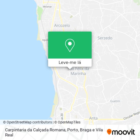 Carpintaria da Calçada Romana mapa