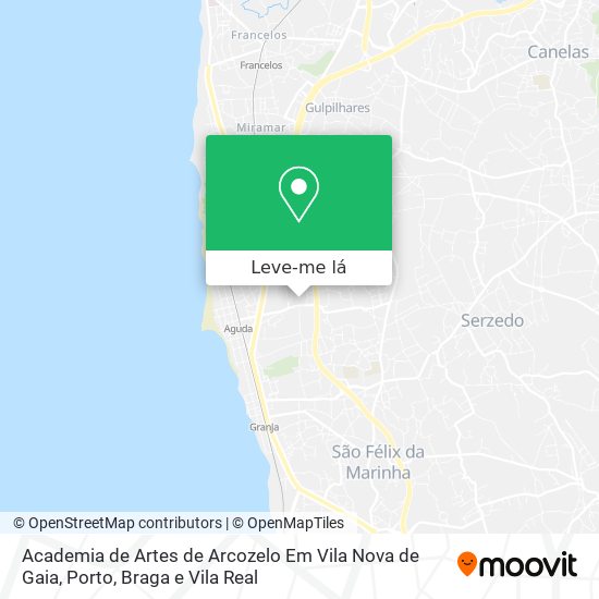 Academia de Artes de Arcozelo Em Vila Nova de Gaia mapa