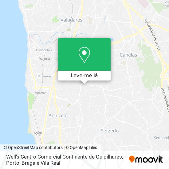 Well's Centro Comercial Continente de Gulpilhares mapa