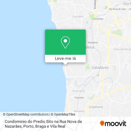 Condominio do Predio Sito na Rua Nova de Nazarães mapa