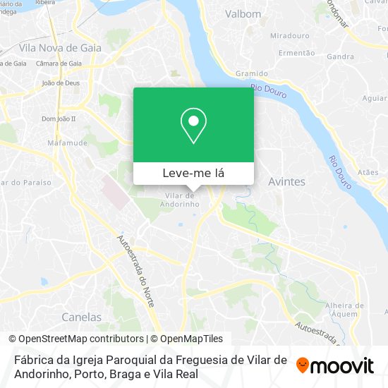 Fábrica da Igreja Paroquial da Freguesia de Vilar de Andorinho mapa