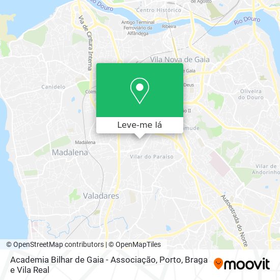 Academia Bilhar de Gaia - Associação mapa