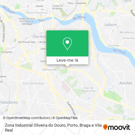 Zona Industrial Oliveira do Douro mapa
