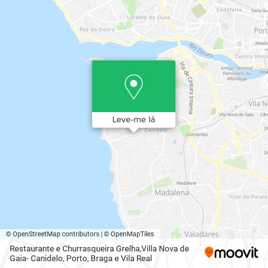 Restaurante e Churrasqueira Grelha,Villa Nova de Gaia- Canidelo mapa