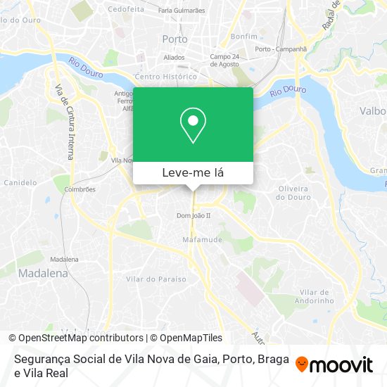 Segurança Social de Vila Nova de Gaia mapa