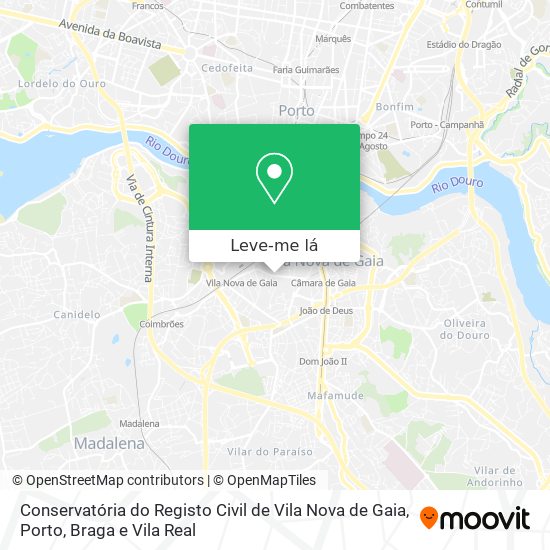 Conservatória do Registo Civil de Vila Nova de Gaia mapa