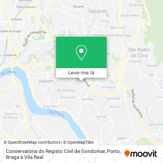 Conservatória do Registo Civil de Gondomar mapa