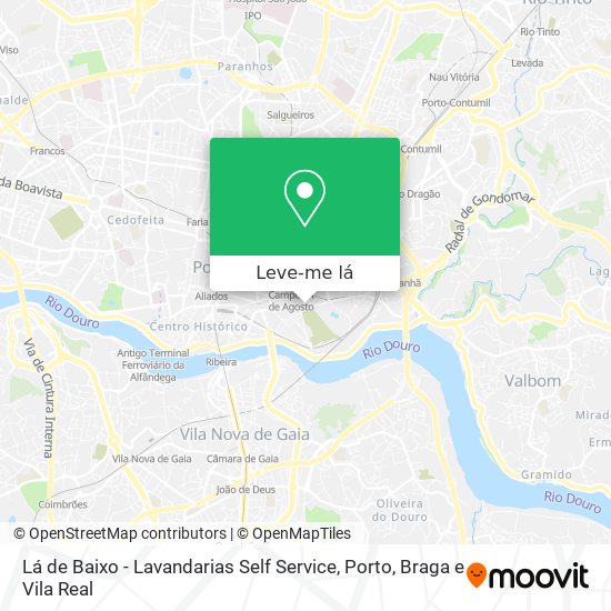 Lá de Baixo - Lavandarias Self Service mapa