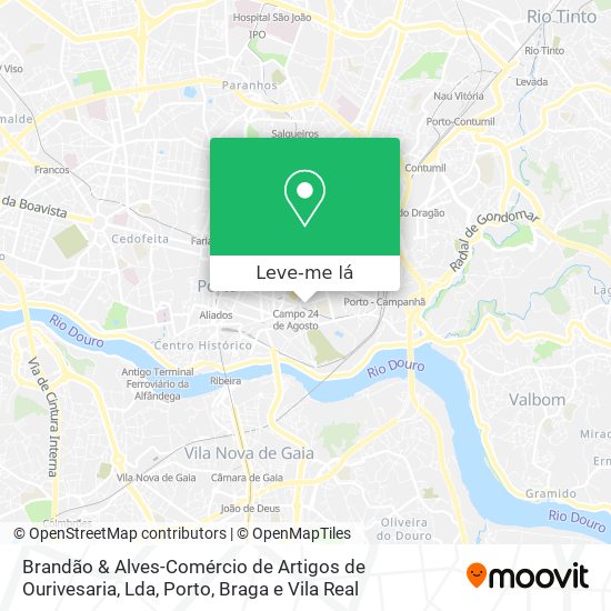 Brandão & Alves-Comércio de Artigos de Ourivesaria, Lda mapa