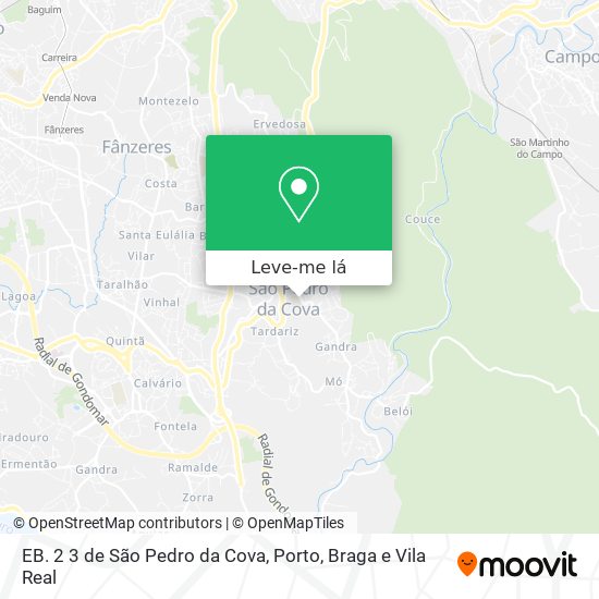 EB. 2 3 de São Pedro da Cova mapa
