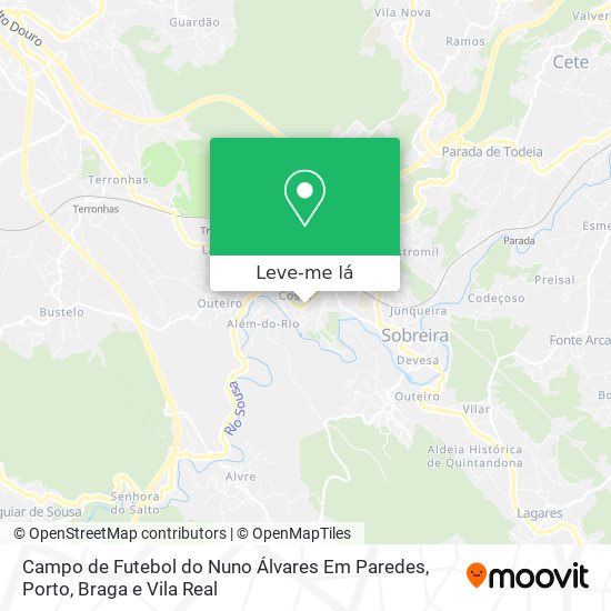 Campo de Futebol do Nuno Álvares Em Paredes mapa