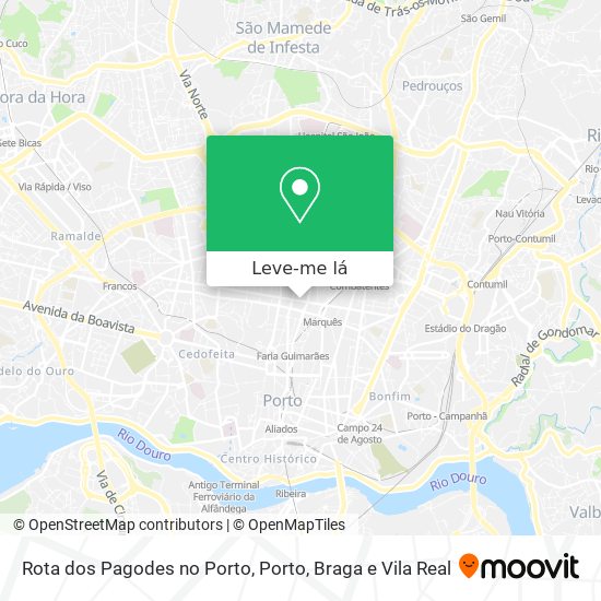 Rota dos Pagodes no Porto mapa