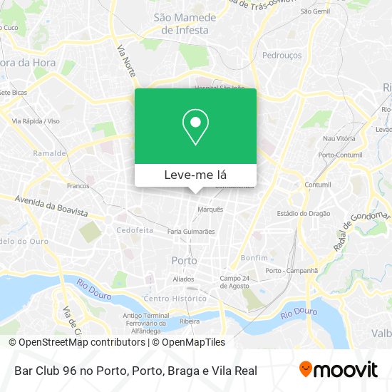 Bar Club 96 no Porto mapa