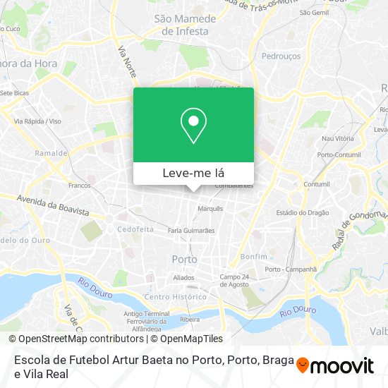 Escola de Futebol Artur Baeta no Porto mapa