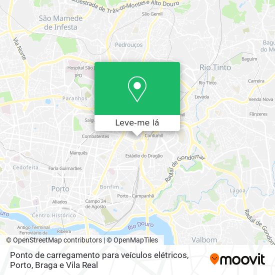 Ponto de carregamento para veículos elétricos mapa