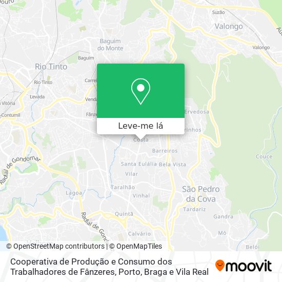 Cooperativa de Produção e Consumo dos Trabalhadores de Fânzeres mapa