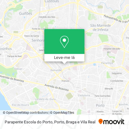 Parapente Escola do Porto mapa