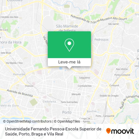Universidade Fernando Pessoa-Escola Superior de Saúde mapa