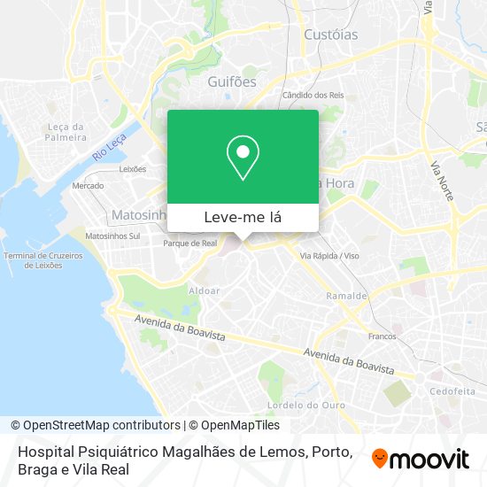 Hospital Psiquiátrico Magalhães de Lemos mapa