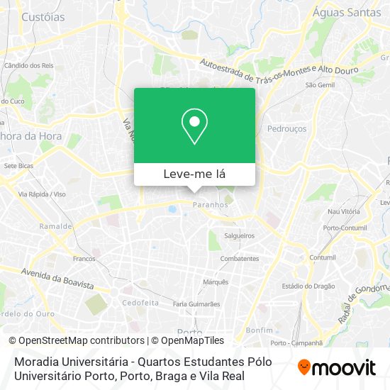 Moradia Universitária - Quartos Estudantes Pólo Universitário Porto mapa