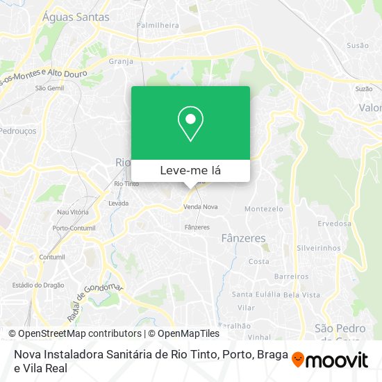 Nova Instaladora Sanitária de Rio Tinto mapa