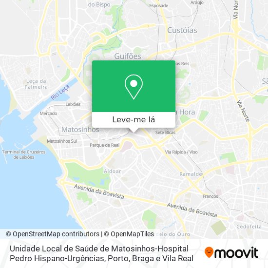 Unidade Local de Saúde de Matosinhos-Hospital Pedro Hispano-Urgências mapa