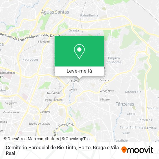 Cemitério Paroquial de Rio Tinto mapa