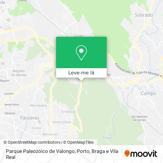 Parque Paleozóico de Valongo mapa