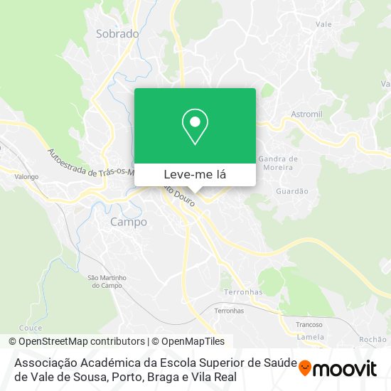 Associação Académica da Escola Superior de Saúde de Vale de Sousa mapa