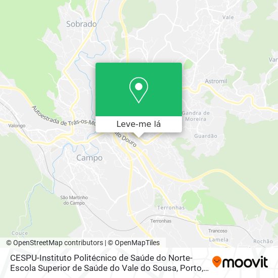 CESPU-Instituto Politécnico de Saúde do Norte-Escola Superior de Saúde do Vale do Sousa mapa
