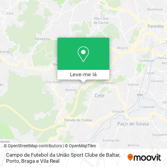 Campo de Futebol da União Sport Clube de Baltar mapa