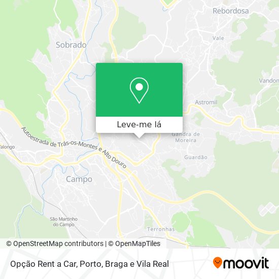 Opção Rent a Car mapa