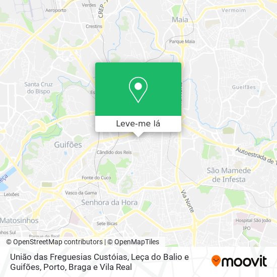 União das Freguesias Custóias, Leça do Balio e Guifões mapa