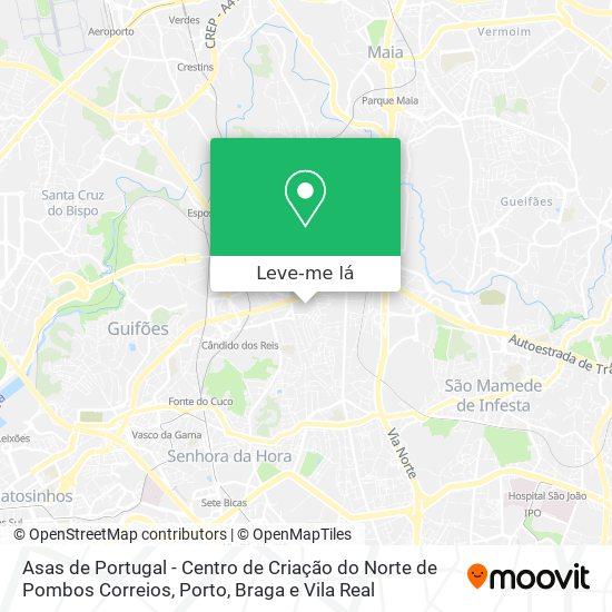 Asas de Portugal - Centro de Criação do Norte de Pombos Correios mapa