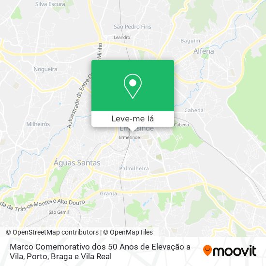 Marco Comemorativo dos 50 Anos de Elevação a Vila mapa