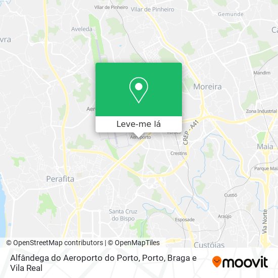 Alfândega do Aeroporto do Porto mapa