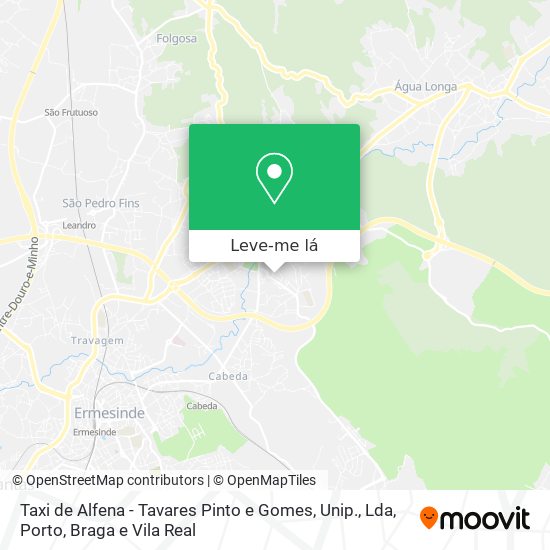 Taxi de Alfena - Tavares Pinto e Gomes, Unip., Lda mapa