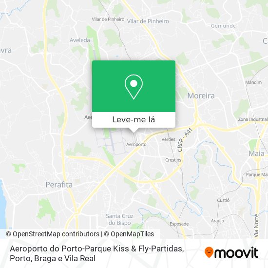 Aeroporto do Porto-Parque Kiss & Fly-Partidas mapa