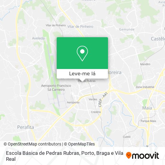 Escola Básica de Pedras Rubras mapa