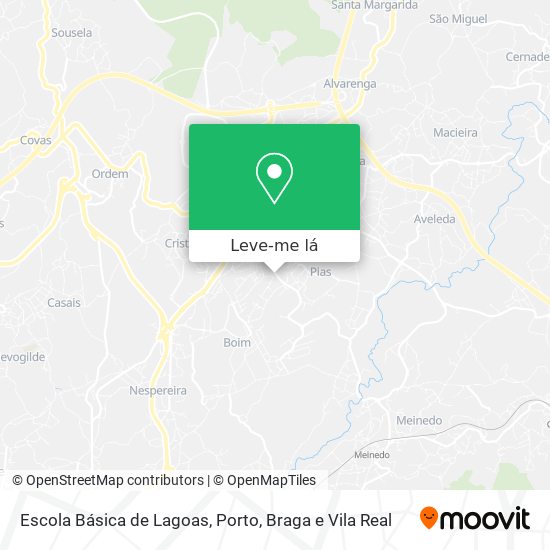 Escola Básica de Lagoas mapa