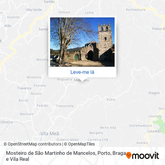 Mosteiro de São Martinho de Mancelos mapa