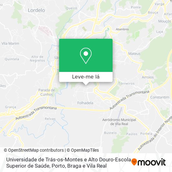 Universidade de Trás-os-Montes e Alto Douro-Escola Superior de Saúde mapa