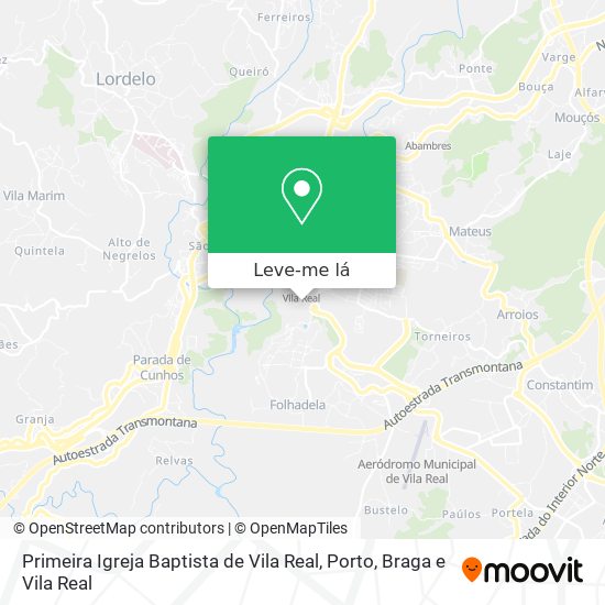 Primeira Igreja Baptista de Vila Real mapa