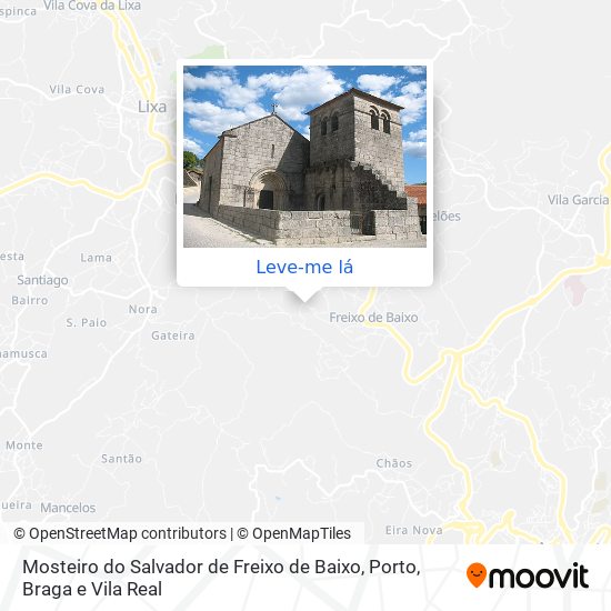 Mosteiro do Salvador de Freixo de Baixo mapa