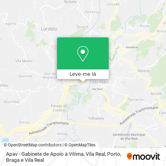 Apav - Gabinete de Apoio à Vítima, Vila Real mapa