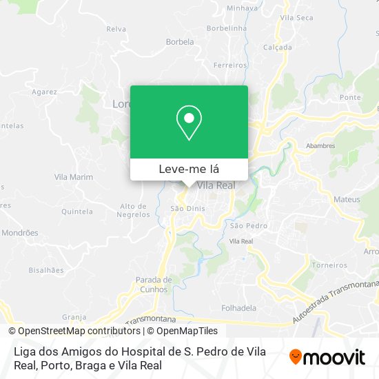 Liga dos Amigos do Hospital de S. Pedro de Vila Real mapa